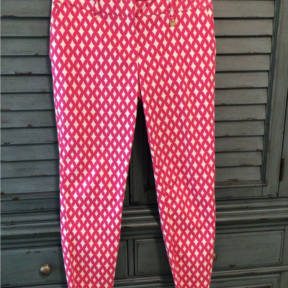Women's Pink Patterned Ankle Pants